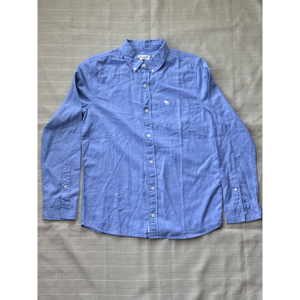 Abercrombie & Fitch Boys Long Sleeve Button Up Size 13 Blue Great Condition